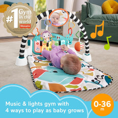 費雪牌寶寶活動墊成長踢踏鋼琴健身房便攜式音樂玩具搭配智能階段學習 0m+