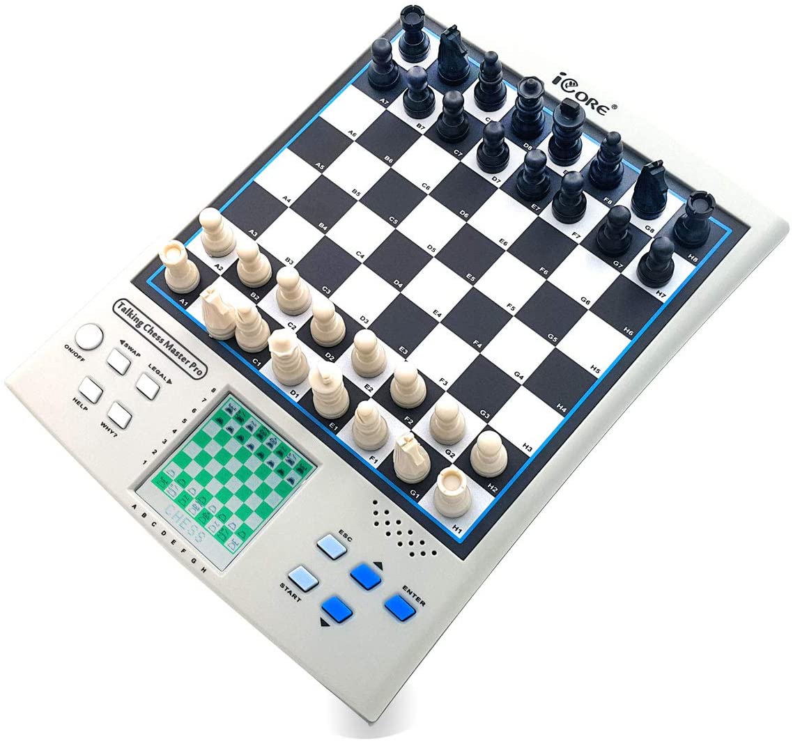 iCORE Chess Set Travel Magnetic Chess and Checkers Set Board Games, Electronic No Stress Magnetic