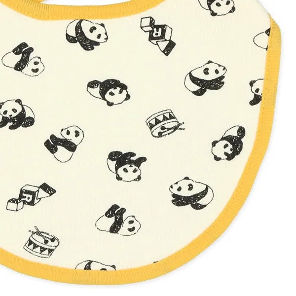 西松屋棉質嬰兒圍兜口水肩-獅子 熊貓 4件裝