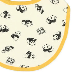 西松屋棉質嬰兒圍兜口水肩-獅子 熊貓 4件裝