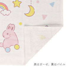 西松屋ElFinDoll嬰兒浴巾100％純棉正方形紗布觸感柔軟 85×85cm 大象