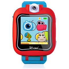 ICore兒童智能手錶自拍相機、電子遊戲、鬧鐘、計算器 適合4-12歲的生日和聖誕禮物（紅藍）