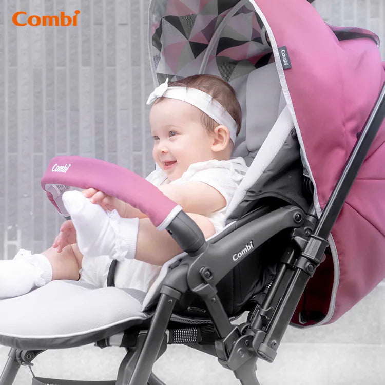 Combi Sugocal Light Ultra Lightweight Four Wheel Steering Stroller Blu iReachMart